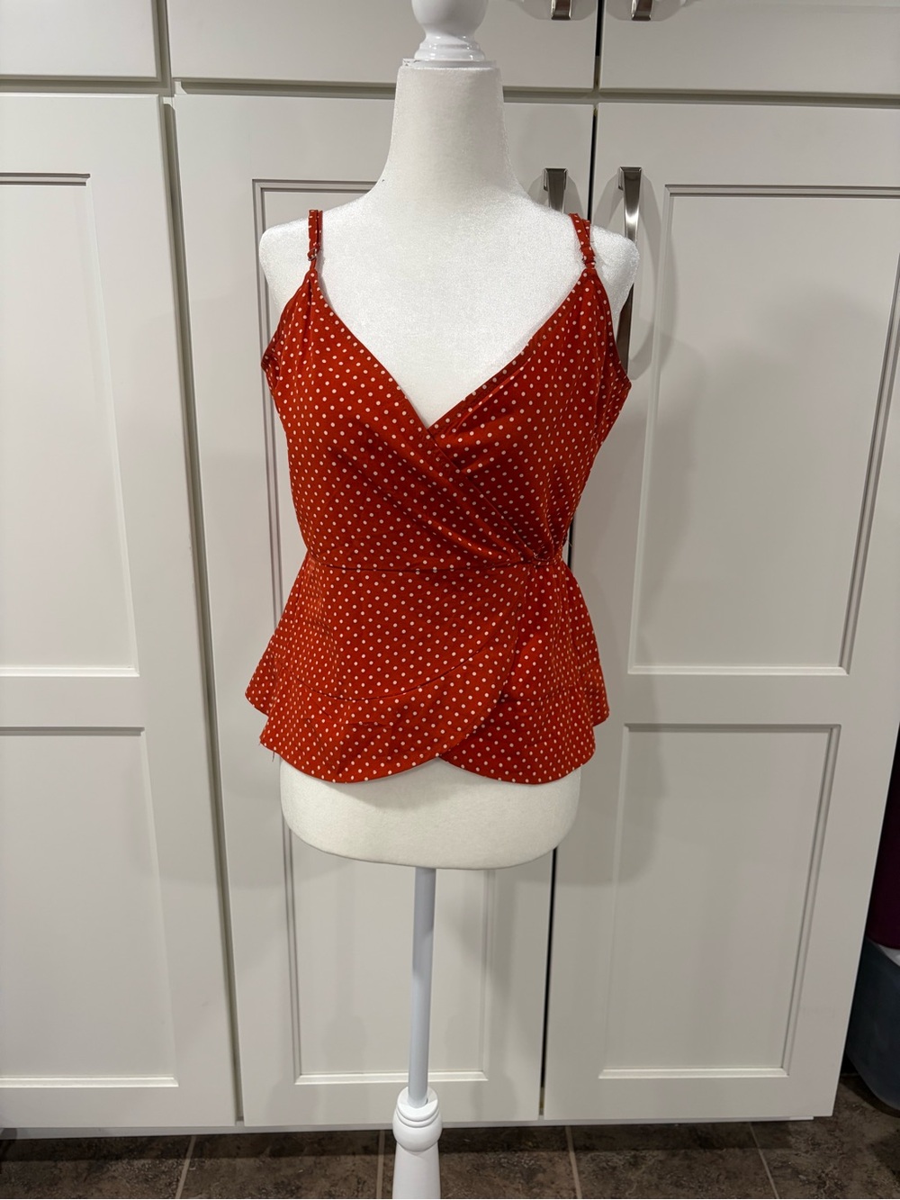 HYFVE Rust Polka Dot Wrap Tank Top - Women
